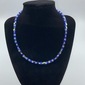 Handmade Glass Cube Bead Necklace